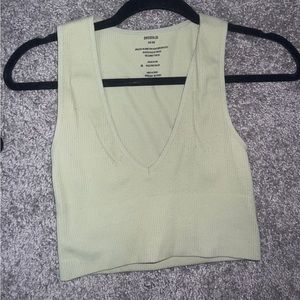 Glassons green plunge crop top